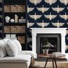 Midnight Blue Living Room Wallpaper