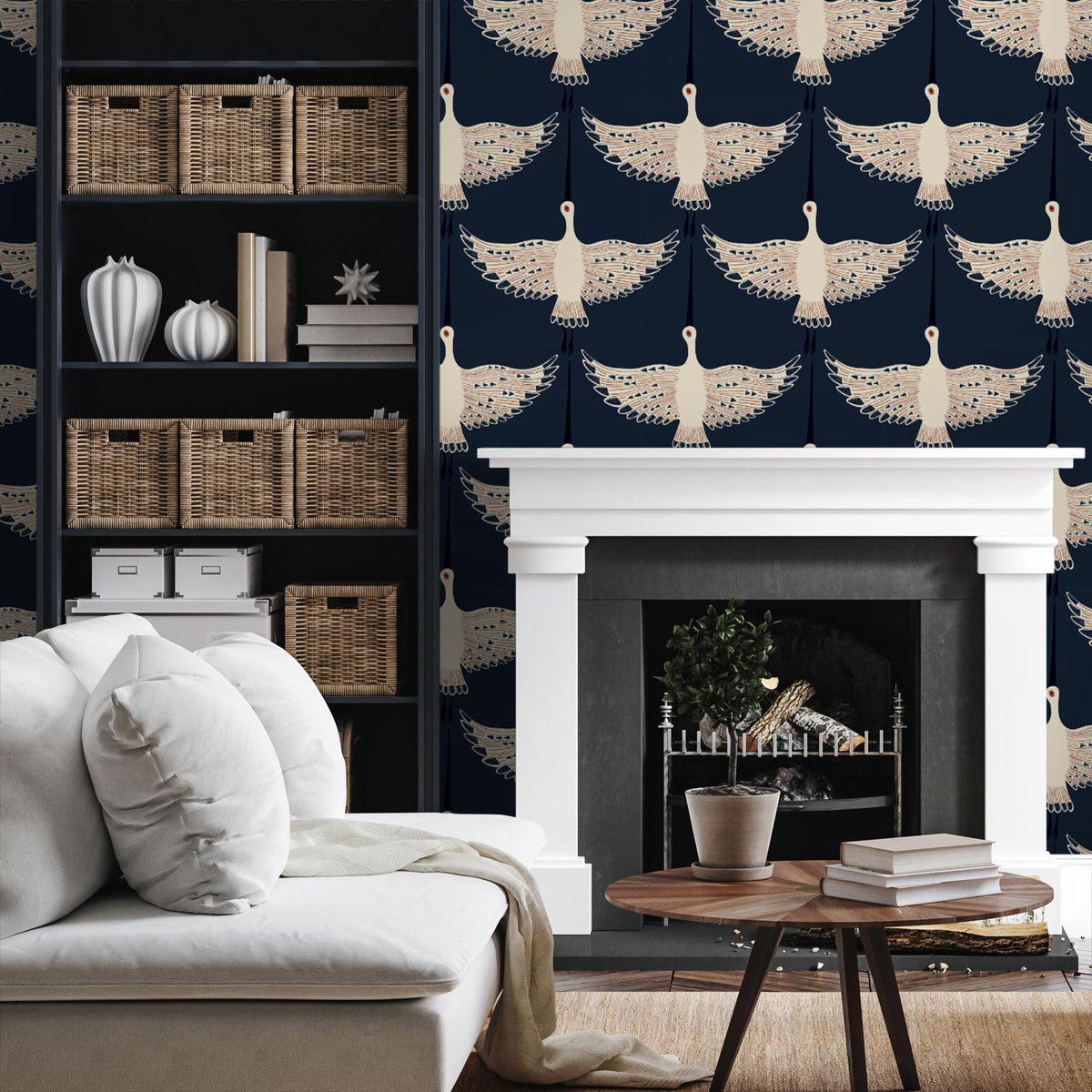 Ogata Kuren Wallpaper in Midnight Blue | Lust Home