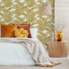 Bedroom with Banana Leaf Wallpaper