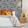Bedroom with Monochrome Zebra Print Wallpaper