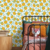 Children's Bedroom with Lemon Wallpaper