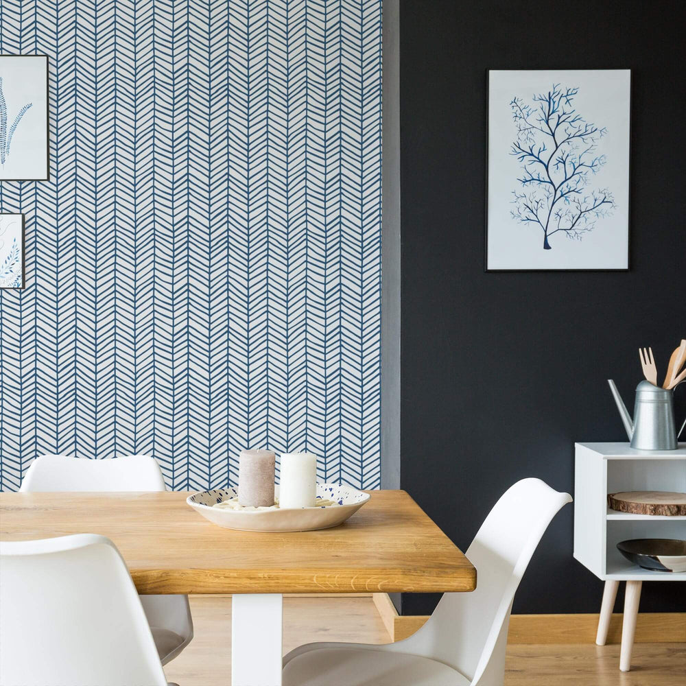 Modern Wood Panel by Albany  Navy Blue  Wallpaper  Wallpaper Direct