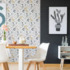 Scandi Dining Room with Floral Wallpaper