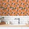 Kitchen Sink with Retro Floral Wallpaper