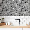 Kitchen with Monochrome Zebra Wallpaper