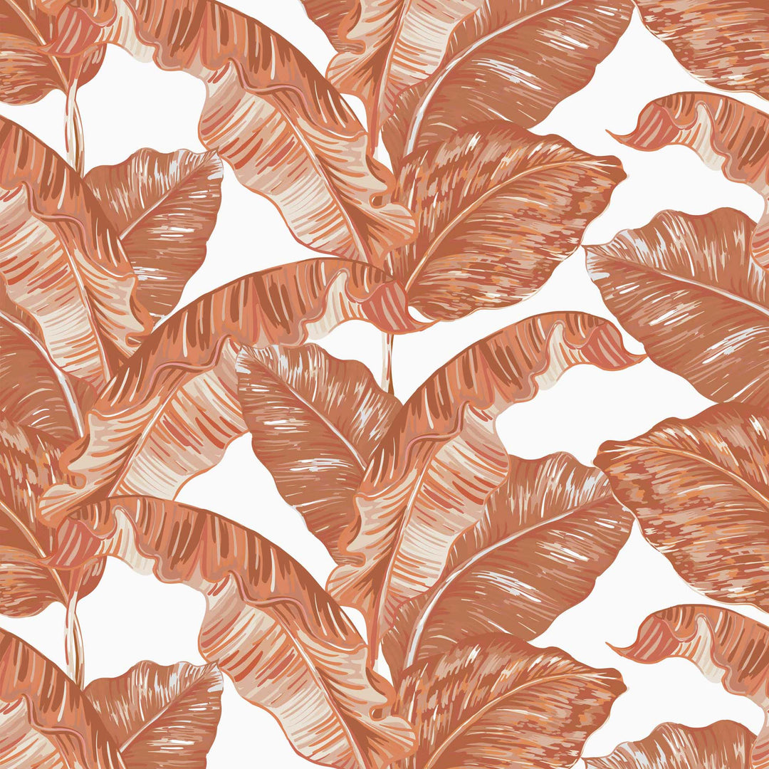 Sample of Under The Banana Tree Wallpaper in Terracotta