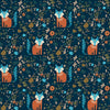 Sample of Let's Make A Den Wallpaper in Midnight Blue and Fox Orange