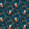 Sample of Let's Make A Den Wallpaper in Midnight Blue and Fox Orange