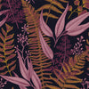 Sample of Welcome To The Jungle Wallpaper in Navy, Gold and Pink
