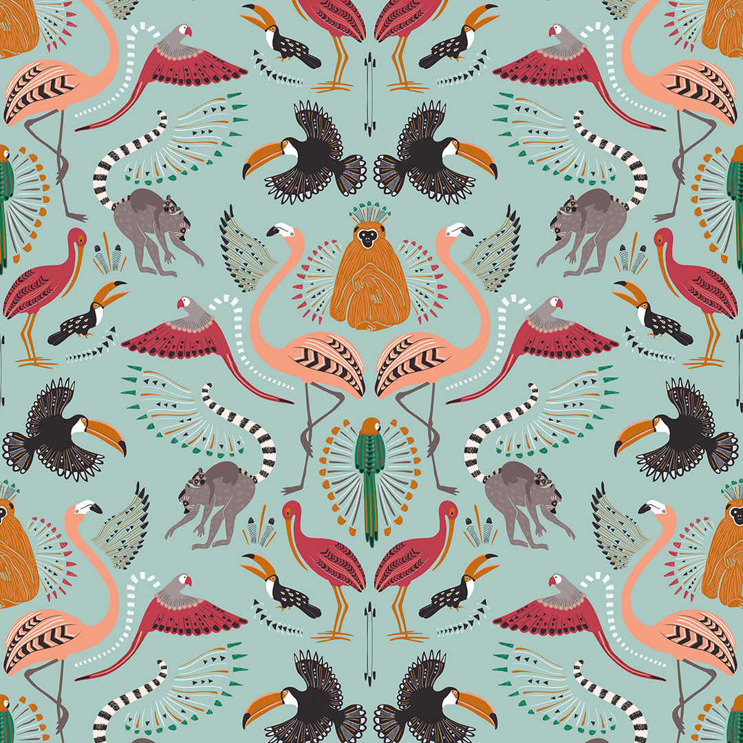 Madagascar Wallpaper in Duck Egg