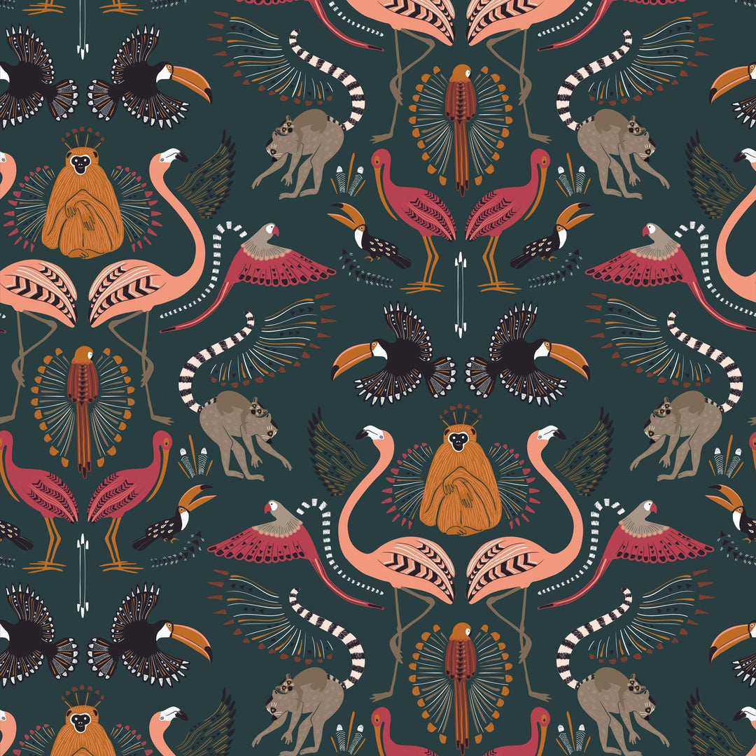 Sample of Madagascar Wallpaper in Evergreen