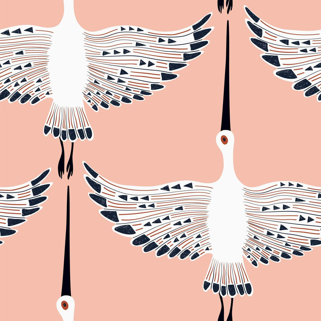 Peach Crane Wallpaper