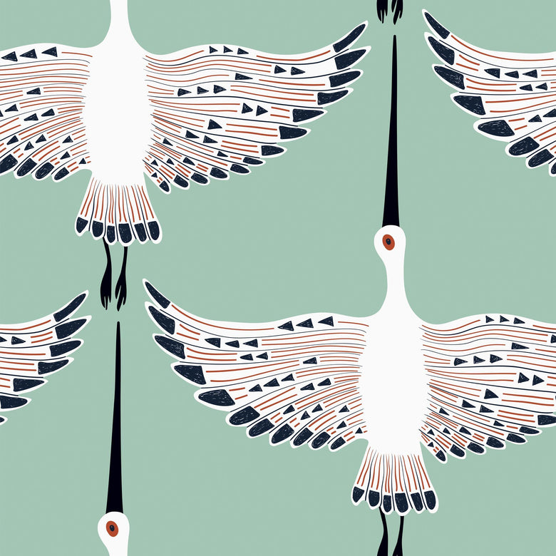 Sample of Ogata Kuren Wallpaper in Mint Green