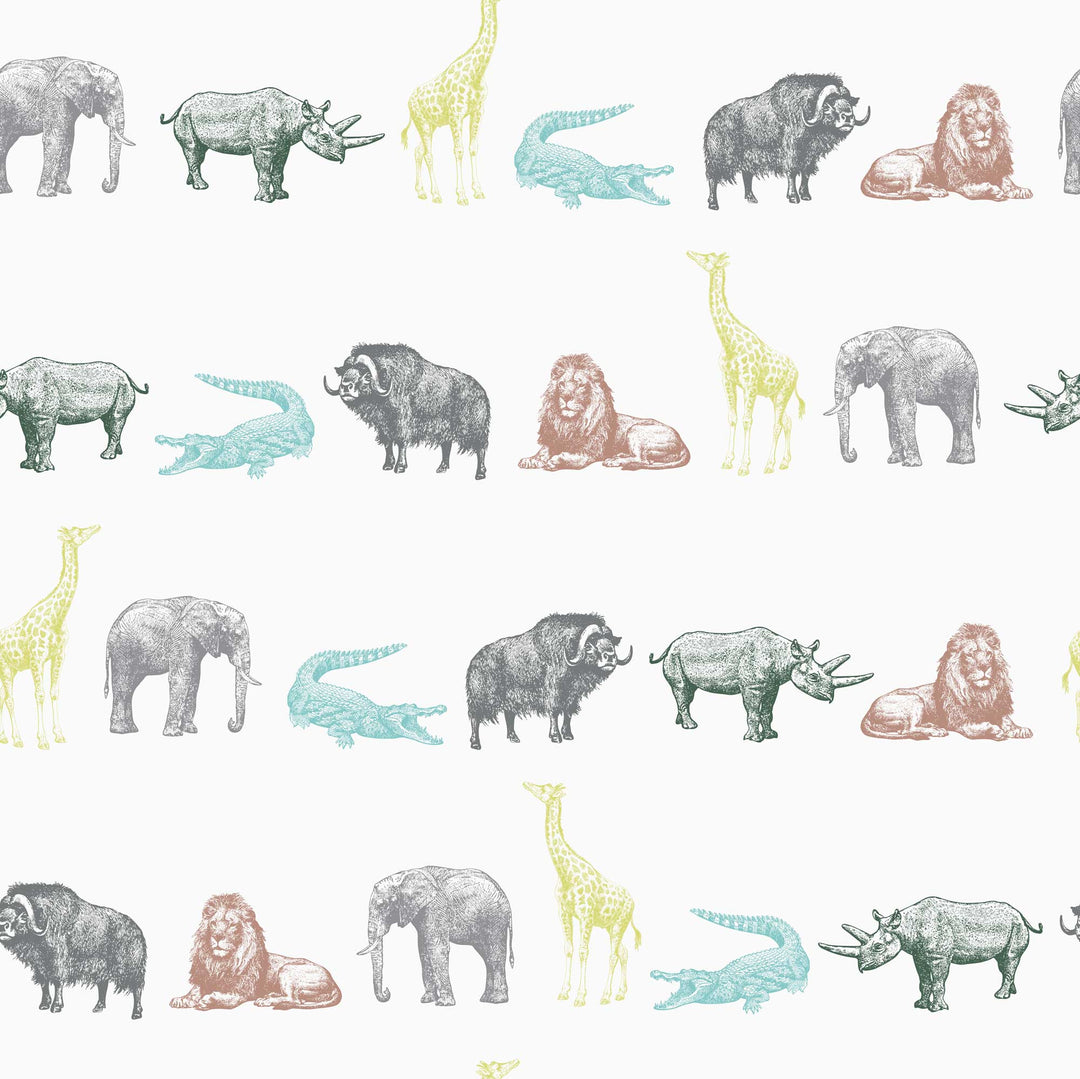 Sample of The Ark Multi Wallpaper in Brights