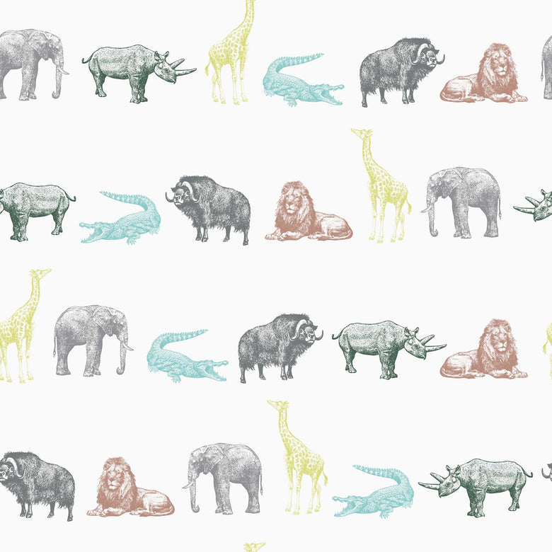 Sample of The Ark Multi Wallpaper in Brights