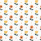Sample of Flower Power Wallpaper in Gerbera Orange and Mustard