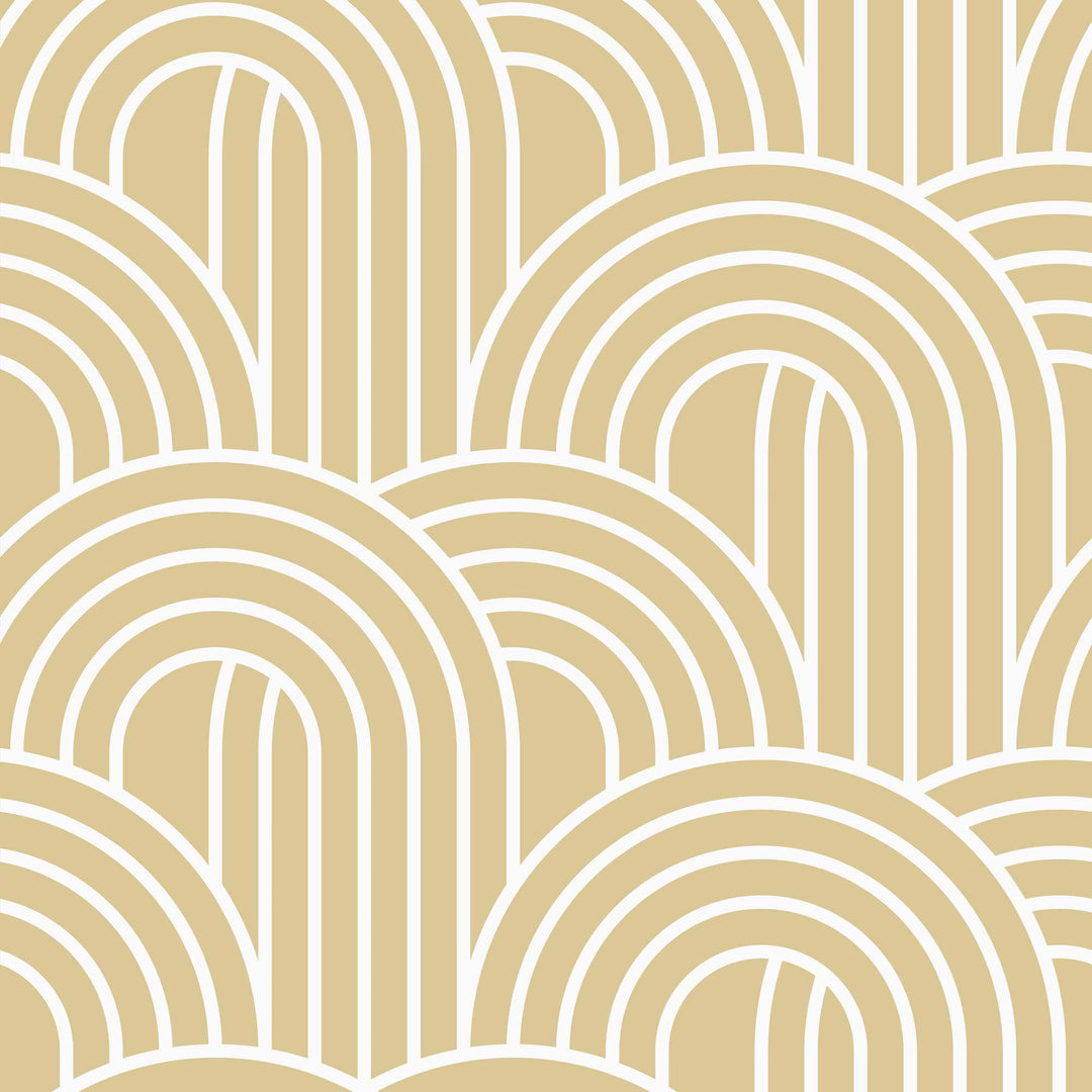 Sample of Wave After Wave Wallpaper in Custard