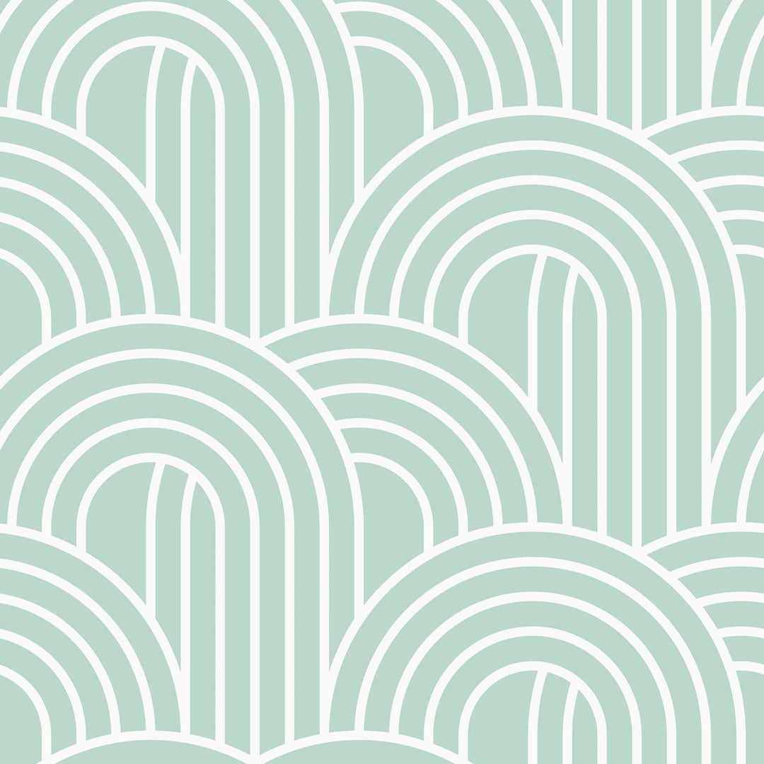 Sample of Wave After Wave Wallpaper in Mint