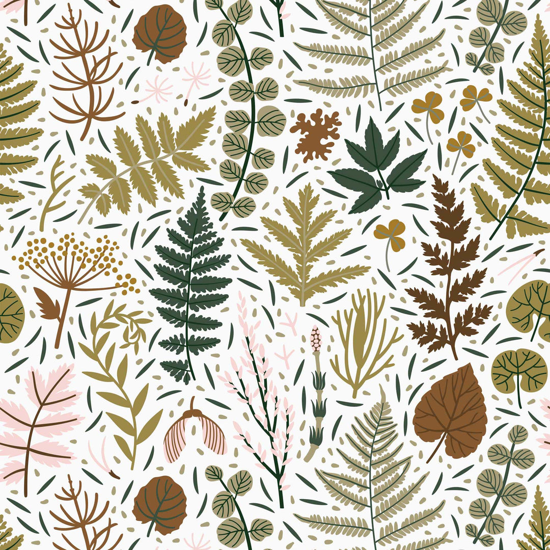 Sample of Woodland Walks Wallpaper in Muted Warm Tones