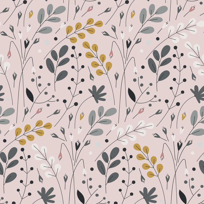 Sample of Cornucopia Wallpaper in Dusky Pink and Mustard