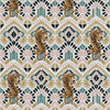 Sample of Clawdia Wallpaper in Blush, Mustard and Pine Green