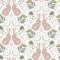 Sample of Bunny Tales Wallpaper in Peony Pink and Muted Grey