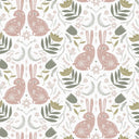 Peony Pink Bunny Rabbit Wallpaper