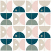 Sample of Diablo Wallpaper in Whale Blue, Desert Sage and Powder Pink