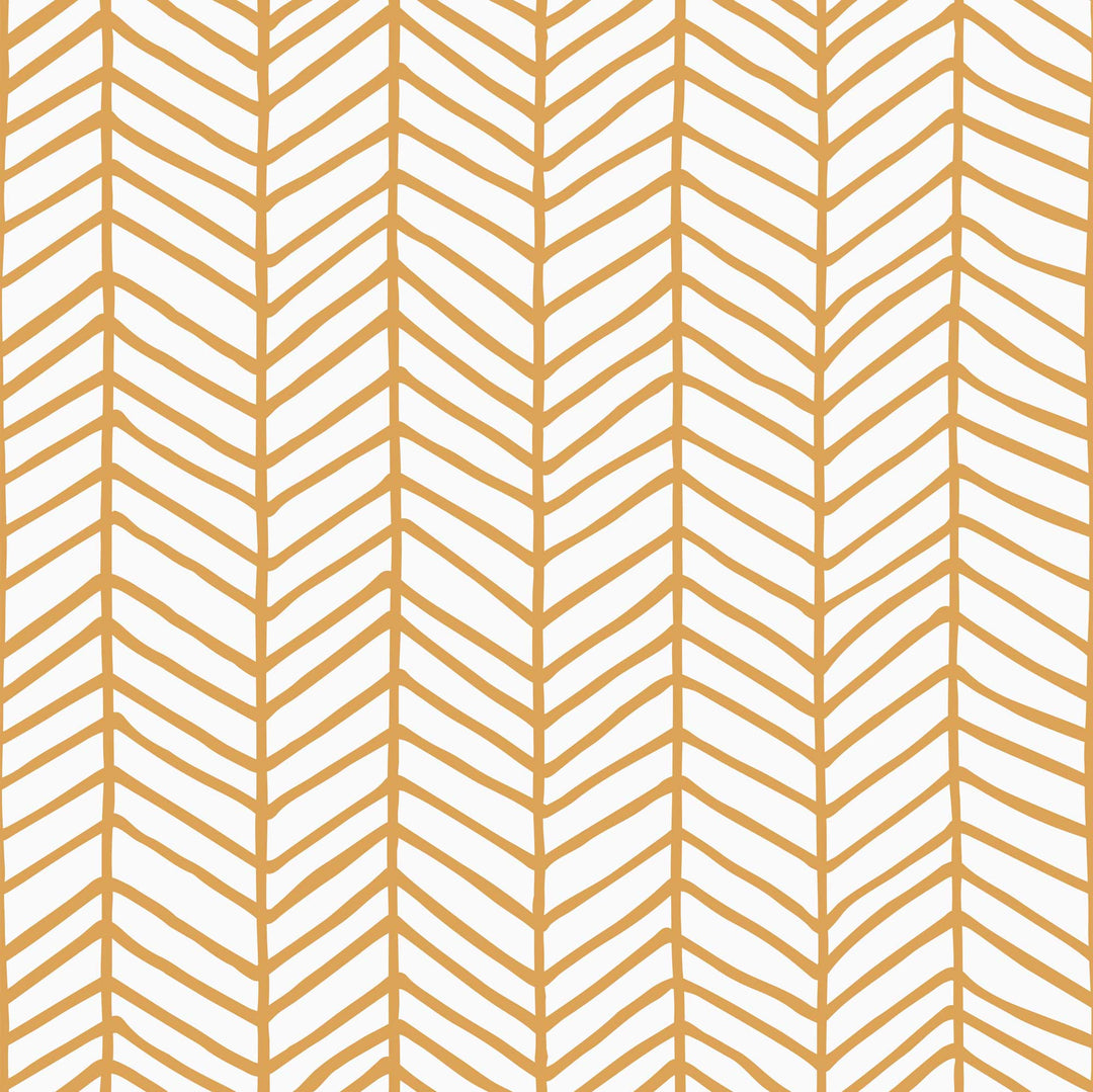 Mustard Herringbone Pattern Wallpaper