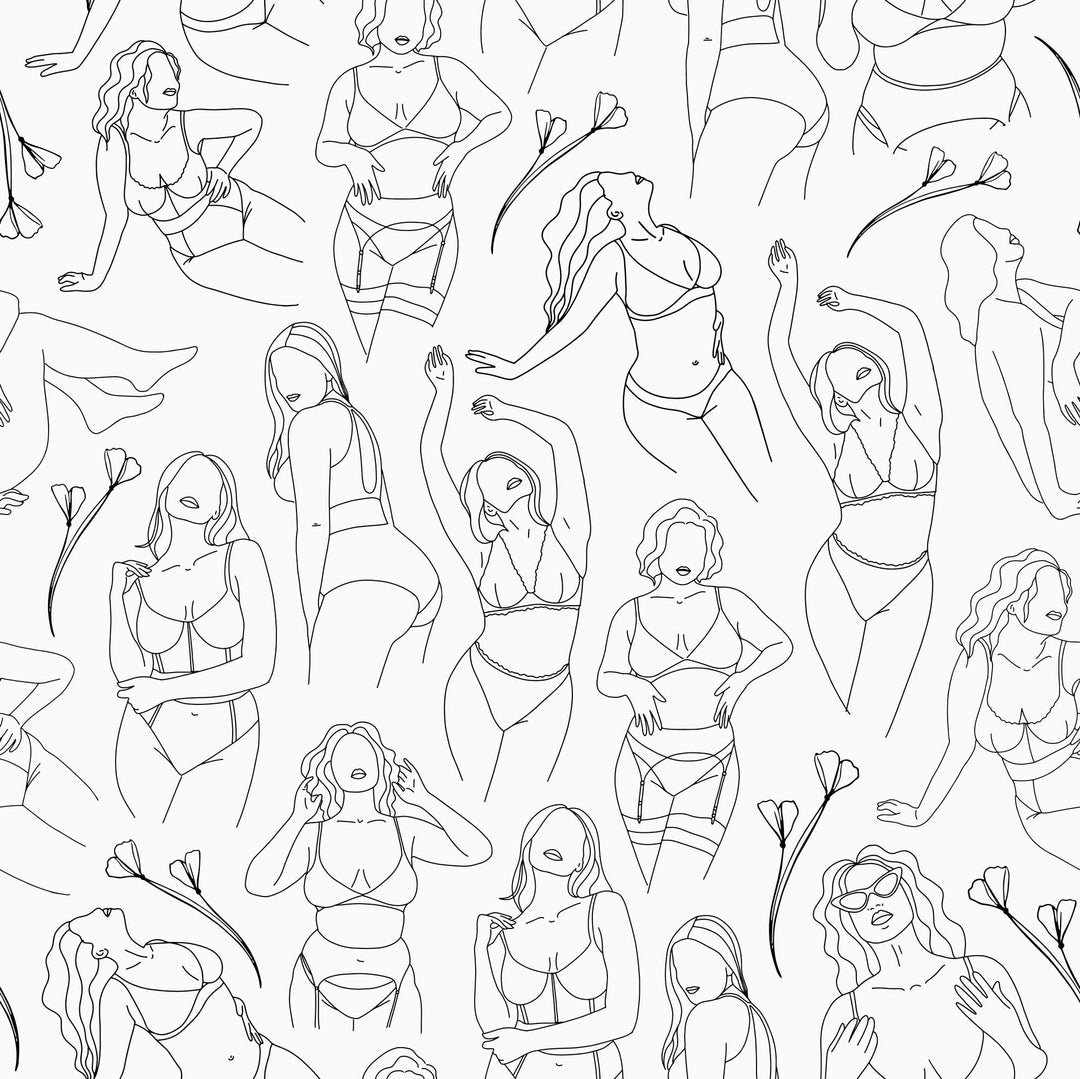 Monochrome Line Art Wallpaper