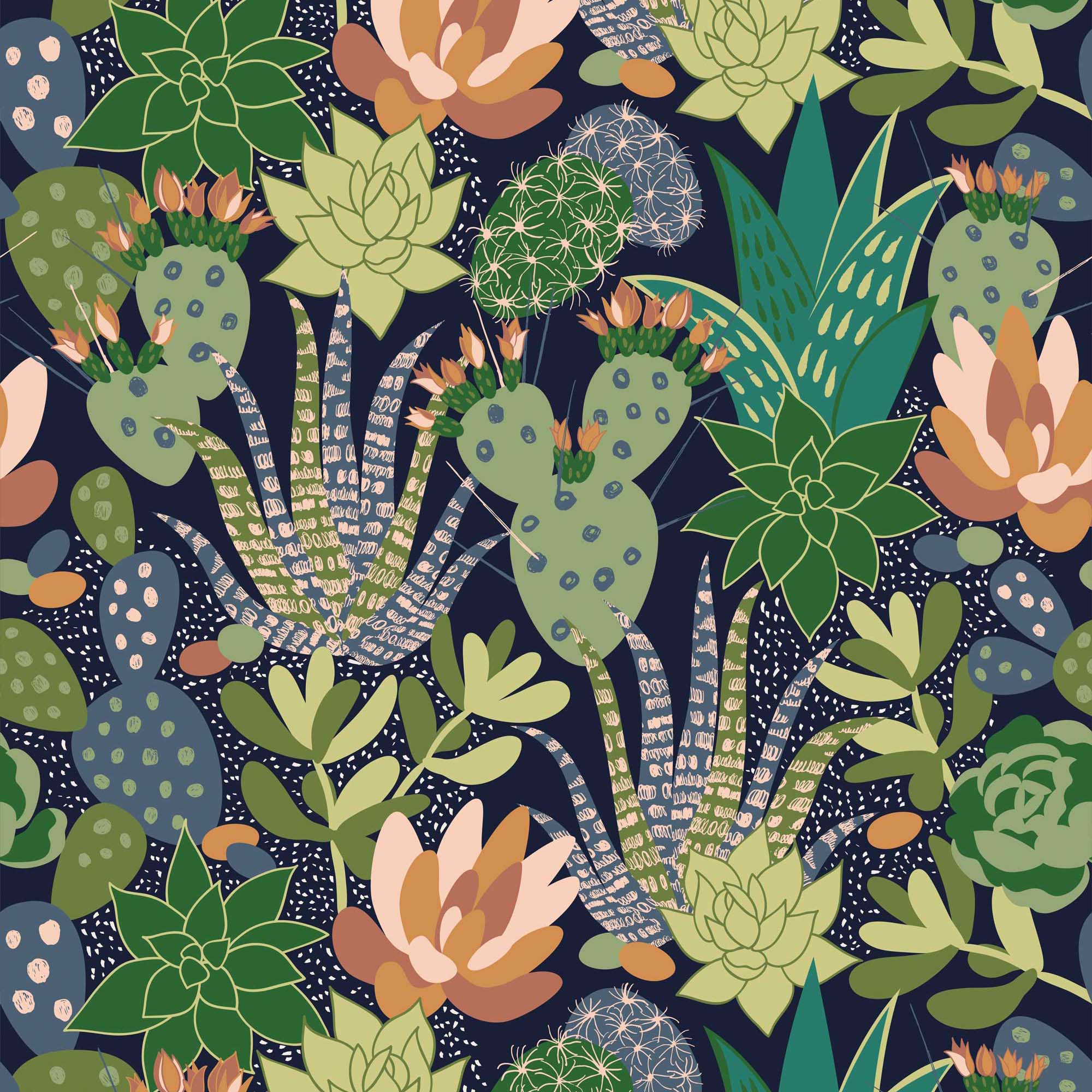 Plantopia Wallpaper In Space Blue Shades Of Green And Peach Lust Home plantopia-wallpaper-in-space-blue-shades-of-green-and-peach-lust-home