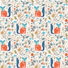 Sample of Let's Make A Den Wallpaper in Fox Orange and Sapphire Blue