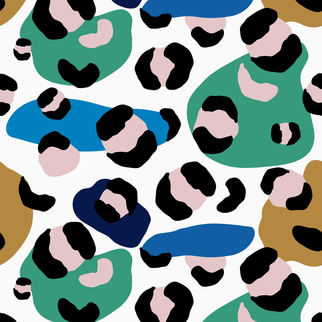 Sample of Cool Like You Wallpaper in Cobalt Blue, Mustard and Jungle Green