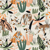 Sample of Wild and Free Wallpaper in Jungle Greens, Terracotta and Sandstone