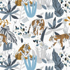 Sample of Wild and Free Wallpaper in Blue Grey Tones and Bronze Orange