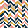Sample of Bau Wallpaper in the Haus Wallpaper in Mustard, Flamingo Pink, Midnight Navy and Stone