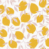 Blush Pink and Yellow Lemon Print Wallpaper