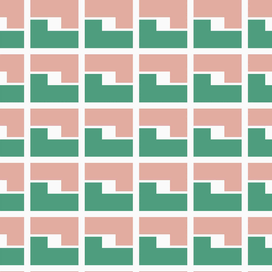 Pink and Green Colour Block Hallway