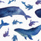 Sample of Whale Of A Time Wallpaper in Ocean Blue
