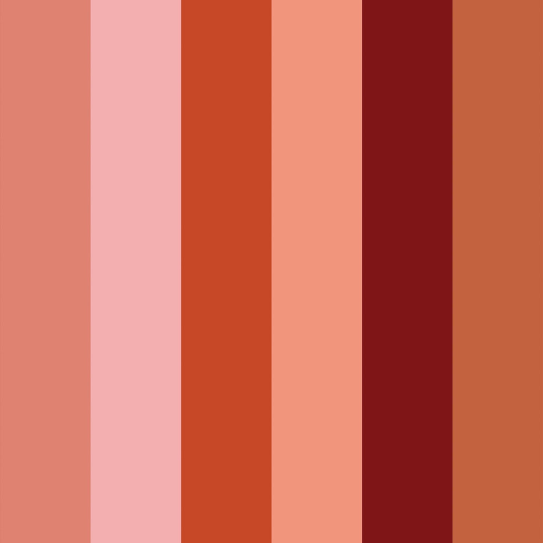 Sample of That 70's Stripe Wallpaper in Terracotta and Peach