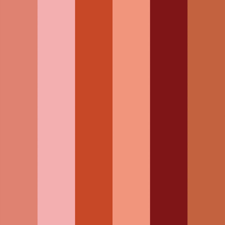 Sample of That 70's Stripe Wallpaper in Terracotta and Peach