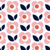 Pink Retro Flower Print