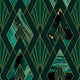 Emerald Art Deco Wallpaper