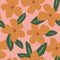 Sample of Flower Bomb Wallpaper in Pink and Orange