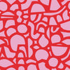 Bold Red and Pink Doodle Print