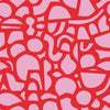 Sample of Doodle Wallpaper in Red and Pink