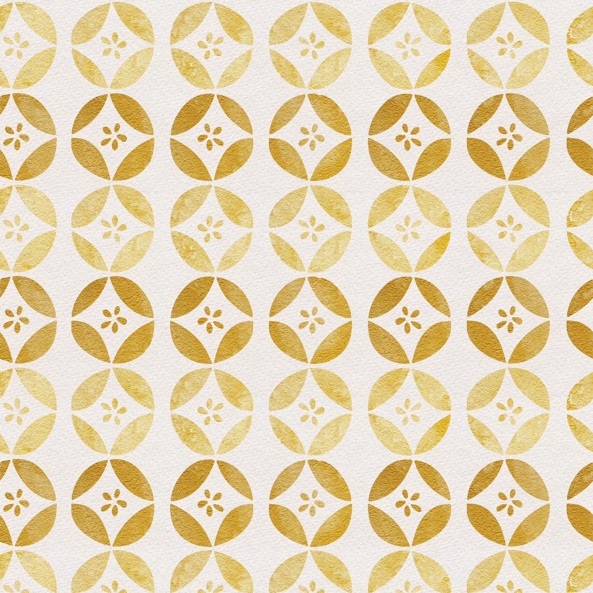 Yellow Circular Pattern Wallpaper