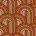 Keep On Rollin' Wallpaper in Burnt Orange, Ochre, Toffee Brown and Sand