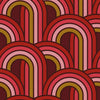 Sample of Keep On Rollin' Wallpaper in Maroon, Lipstick Pinks and Rich Gold