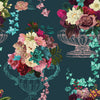 Night At The Mansion Wallpaper in Kingfisher Blue